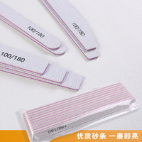 Lot de 10 Limes à Ongles Professionnelles Double Face 100/180 en Papier de Verre Gris Demi-Lune pour Salons de Manucure