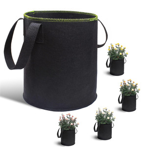 Noir Rond Réutilisable Tissu Pot Plante Conteneur Racine Sac de Culture planteur Trousse Pochette - Product Image 1