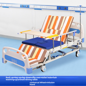 Chine Meubles médicaux bon marché Lits d'hôpital utilisés par lit <span class=keywords><strong>de</strong></span> patient avec le matelas d'air et la table à manger - Product Image 5