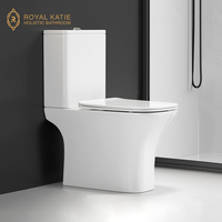 Projet d'hôtel Sanitaire Céramique Wc Siège de Toilette Lavage Rinçage Toliet Bol Carré Closestool ModernDeux Pièces Toilettes
