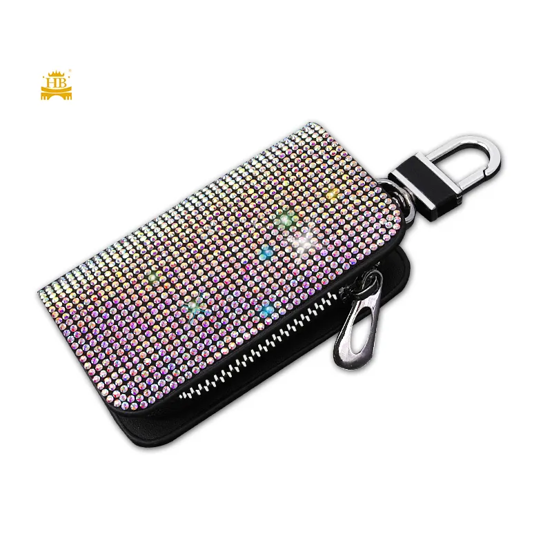 Populair Type Sleutelhanger Rits Tas Auto Sleutel Geval Luxe Diamant Auto Sleuteltassen Bling Bling Auto Interieurs