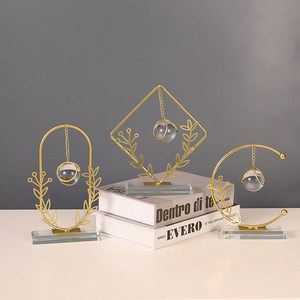 Home Living Room Wine Cabinet Geometric <b>Crystal</b> <b>Ball</b> Decoration Metal Office Desktop Decoration Crafts - Product Image 4
