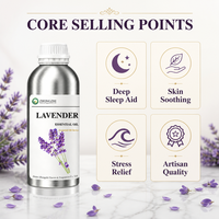 Huile Essentielle de Lavande Naturelle Purifiante (Lavandula Angustifolia) pour Linge Frais et Nettoyage Domestique