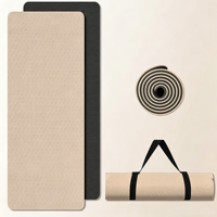 Tapis de yoga TPE de 6 mm, beige, bicolore, style étroit, logo personnalisé, amortissement résistant, protection des articulations