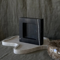 Plateau carré moderne en marbre travertin naturel écologique de la marque Stonekocc, à un seul niveau, pour le rangement de bijoux, pour la salle de bain, utilisation sur le bureau