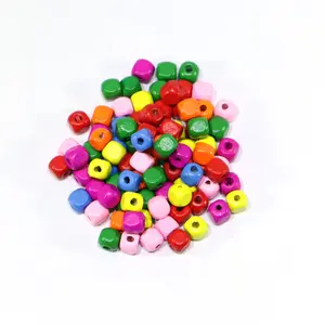 Custom Fashion Natural Wood Square Bead DIY Craft Jewelry Natural Wooden Gift Jewelry Multicolour Wood Beads