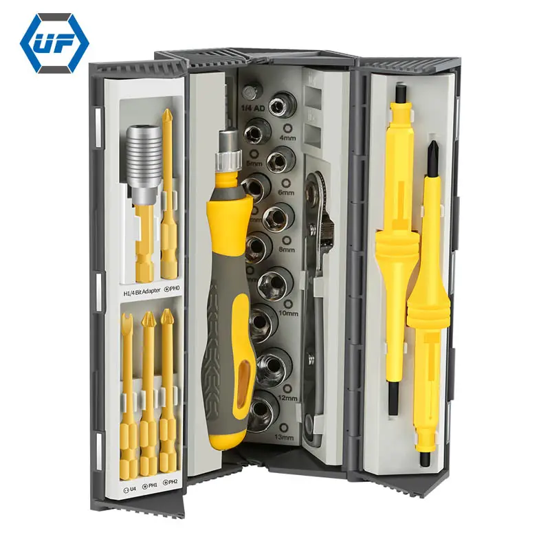 KS-840121 Bicycle Maintenance Tools S2 Steel 33PCS Combo Package Wrench Socket Tool Sets