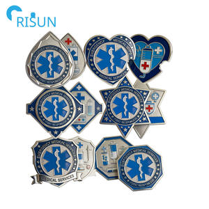 Épinglette de défi personnalisée avec logo pour les services médicaux d'intervention d'urgence, émail d'usine, pour médecins, infirmières et premiers secours - Product Image 1