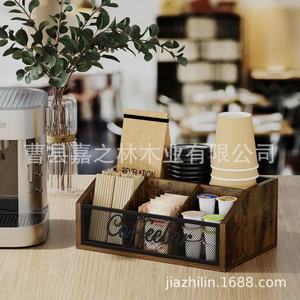 กล่องเก็บกาแฟไม้เนื้อแข็งสมัยใหม่ 32x21x13.3 ซม. ความจุขนาดใหญ่สำหรับจัดระเบียบบนโต๊ะสำหรับถุงชา กาแฟแบบแคปซูล - Product Image 4