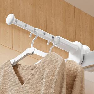 Portable Travel Clothes Drying Rack Single Bar Foldable <b>Hook</b> Type No Drilling Required Mobile Drying Device for Hotels and - Product Image 1