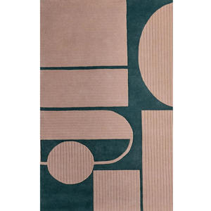 Tapis en laine abstrait rouge et noir, tissé à la main, géométrique moderne, pour la décoration intérieure du salon et de la chambre, cadeau de Noël - Product Image 2