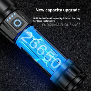 Xinsite Đèn pin Led sạc USB ngoài trời đèn pin Thân bằng hợp kim nhôm laser trắng có thể tập trung tầm xa đèn pin - Product Image 2