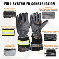 Gants de travail de protection en cuir grainé EN659 à manchette longue, résistants au feu, pour pompiers