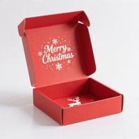 Meilleure vente nouvelle mode personnalisé matériaux recyclés écologiques Portable gaufrage cadeau de Noël boîte postale ondulé coloré