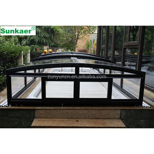 サンカー自動安全スパエンクロージャー引き込み式プールスライド式屋根カバープールエンクロージャー - Product Image 2