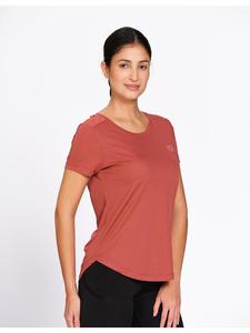 Women's Apricot Activewear <b>T</b>-<b>Shirt</b> In Solid Polyester Fabric For Gym Exercise Running Training <b>Yoga</b> Fitness Workouts Sports - Product Image 4