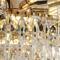 Salon Lampe Simple Plafond Chambre Led Lustre En Cristal Personnalisé Métal Moderne Rond Décoratif De Luxe Or Grand