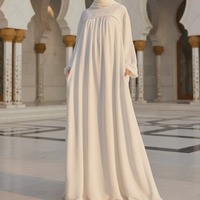 Abaya élégante en crêpe d'été avec poches sécurisées, robe longue décontractée à manches longues et coupe ample pour femmes musulmanes, idéale pour l'Omra (vente en gros)