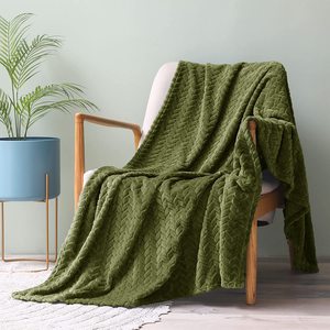 Mantas de Invierno de Franela de Poliéster 100% con Diseño de Hojas Tejidas en Jacquard, Suaves y Cálidas, Tamaño King Size, para Sofá, Venta al por Mayor - Product Image 6