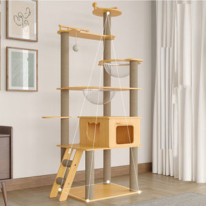 Poteau à griffer pour chats Multi-Level Tall Pine House <span class=keywords><strong>Arbre</strong></span> d'activité pour chats <span class=keywords><strong>avec</strong></span> griffoirs <span class=keywords><strong>en</strong></span> sisal Wood Activity Playhouse - Product Image 6