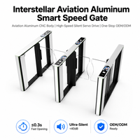 Porte rapide de contrôle d'accès personnalisée haut de gamme en aluminium aéronautique avec servomoteur silencieux et reconnaissance multimodale (visage, QR)