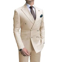 Nouveau costume pour homme décontracté en deux pièces, à double boutonnage, standard pour les affaires, revers en pointe, costume de mariage, smoking pour homme