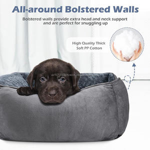 Wholesale <b>Small</b> Dog <b>Bed</b> Pet Cat <b>Bed</b> Winter <b>Sofa</b> Nest Rectangle Soft Calming Durable Washable Pet Cuddler with Anti Slip Bottom - Product Image 4