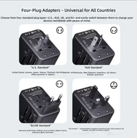 Chargeur rapide PD 20W 25W 30W 5 en 1, adaptateur de voyage universel 4 ports, convertisseur de prise universelle pour les États-Unis, l'UE, le Royaume-Uni, l'Australie