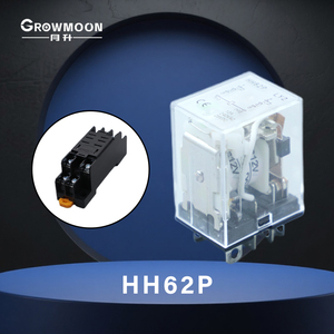 Growmoon HH62P DC <span class=keywords><strong>220V</strong></span>小型中間リレーベース電磁リレー付き - Product Image 1