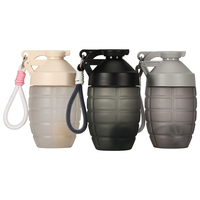 Bouteille d'eau en plastique portable de 80 mm à grand diamètre, à ouverture rapide, entièrement étanche et anti-fuite, idéale pour la salle de sport