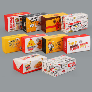 Juego de caja de papel de cartón para llevar de alta calidad para hamburguesas, <span class=keywords><strong>pollo</strong></span> frito, patatas fritas, a la venta - Product Image 5