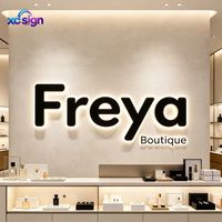 Enseigne LED 3D personnalisée en acrylique rétroéclairée, transformateur, canal en acier inoxydable, identification métallique pour bâtiments commerciaux et bureaux