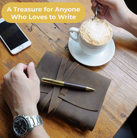 Coffret Cadeau Journal en Cuir Véritable Fait Main Moderne avec Stylo, Marque-page et Recharge – Carnet de Voyage pour la Fête des Pères et les Affaires