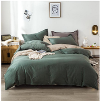 Parure de lit moderne 100 % coton de couleur unie, ensemble de literie doux et durable en coton, housse de couette, drap et taies d'oreiller pour hôtel et maison