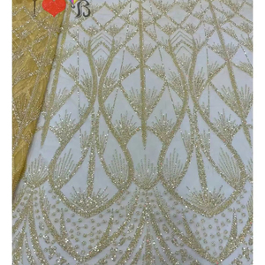 Diverses couleurs paillettes africaines nigérianes dentelle <span class=keywords><strong>française</strong></span> haute qualité mariage mariée dentelle tissu perlé luxe - Product Image 1