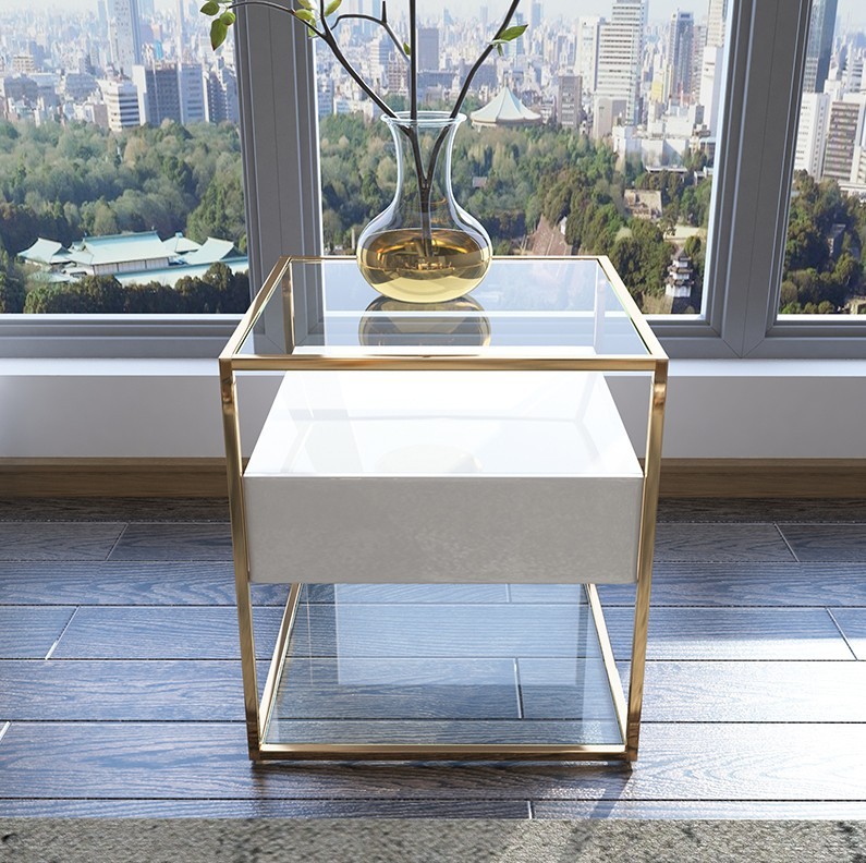 Nordic Modern Bedroom Metal Bedside Table