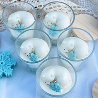 Cadeau d'hiver unique, bougie en forme d'ours polaire et de flocon de neige faite à la main, ambiance romantique, décoration de la maison, parfum d'anniversaire, Noël
