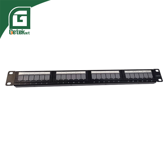 GETEKnet 19 Inch 1U UTP Cat6 Patch Panel 24-port Loaded Economically Priced for Networking Applications