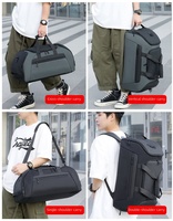 Sac à dos de voyage Oxford grande capacité, sac de sport et de gym avec compartiment séparé pour chaussures (sec/humide), logo imprimé, bagage de fitness extérieur