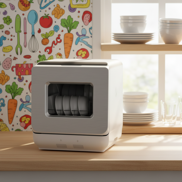 Portable Freestanding Countertop Mini Dishwasher 5L Water Tank 16 Sets Capacity 6 Washing Programs Air Drying Function