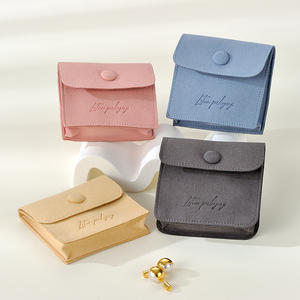 Pochette à bijoux en microfibre avec bouton, personnalisée en usine, imprimée, épaisseur 1,2 mm, pour rangement de colliers, bagues et bracelets, emballage cadeau - Product Image 3