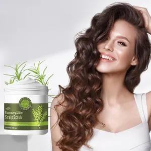 Private Label Natural Scalp Care Exfoliate Removes Dandruff Pre Shampoo Rosemary Hair Oil Peppermint Clarifying Hair Scalp Scrub