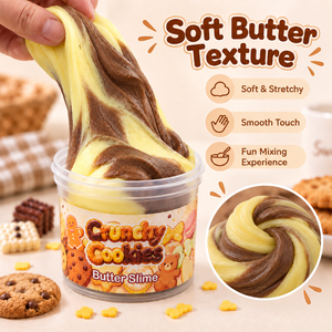 OEM Custom 200ml Crunchy Cookies Butter Slime <b>Toy</b> CPSC Compliant Soft Non-Sticky Sensory Stress Relief Slime with Toppings - Product Image 2