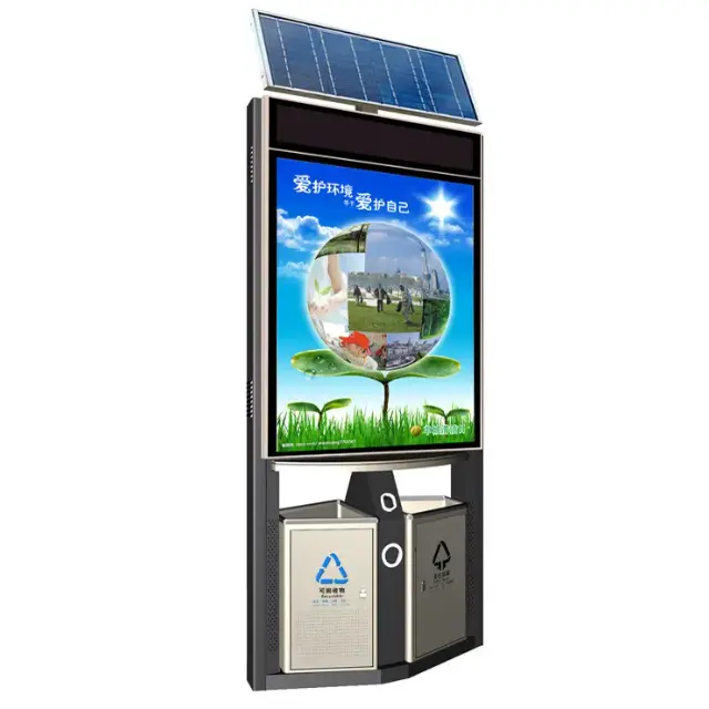 Güneş enerjisi 12 adet lamba dilim sokak kaydırma sistemi ile Metal stand alüminyum profil reklam Mupi ışık kutusu