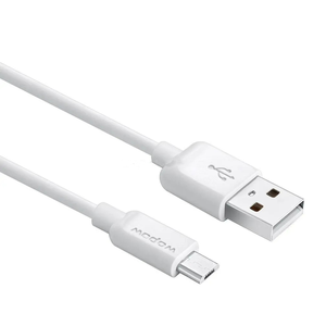Câble de charge USB Micro Type-C en PVC, 1 m, couleur blanche, câble authentique à rayures, robuste - Product Image 3