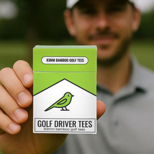 Prix d'usine – Lot de 10 tees de golf en bambou, emballage personnalisé type boîte à cigarettes, tees de golf en bois de bambou de 83 mm - Product Image 4