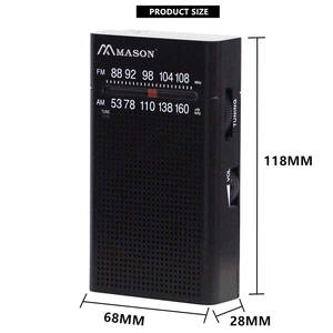 ミニポケットハンドヘルドラジオ受信機ポータブルAM FMデュアルBnadラジオ大型スピーカー & 3.5mmイヤホンジャック付き - Product Image 5