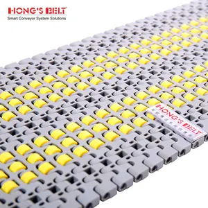 Hongsbelt chuỗi nhựa Modular băng tải vành đai lồng vào nhau băng tải cho ngành công nghiệp nước giải khát