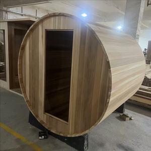 Sauna extérieur en <span class=keywords><strong>bois</strong></span> massif de cèdre rouge de haute qualité, 6 kW, à vapeur, pour 2 personnes, avec chauffage, à <span class=keywords><strong>prix</strong></span> réduit, pour villa - Product Image 1