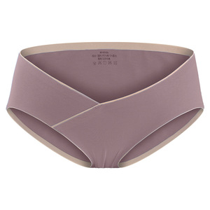 <span class=keywords><strong>Culotte</strong></span> de maternité taille basse en coton grande taille sans couture pour femmes enceintes slips de grossesse pour femmes - Product Image 6